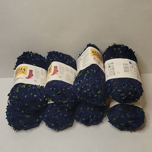 8 Skeins Regia Pompon Wool Blend Discontinued Yarn in  Color 277 - Picture 1 of 4